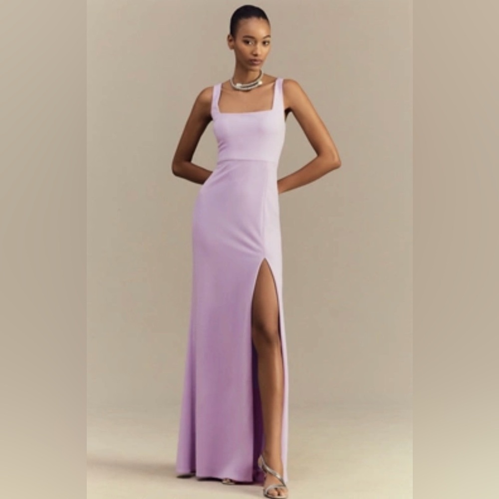 BHLDN Blake Square-Neck Stretch Crepe Maxi Dress